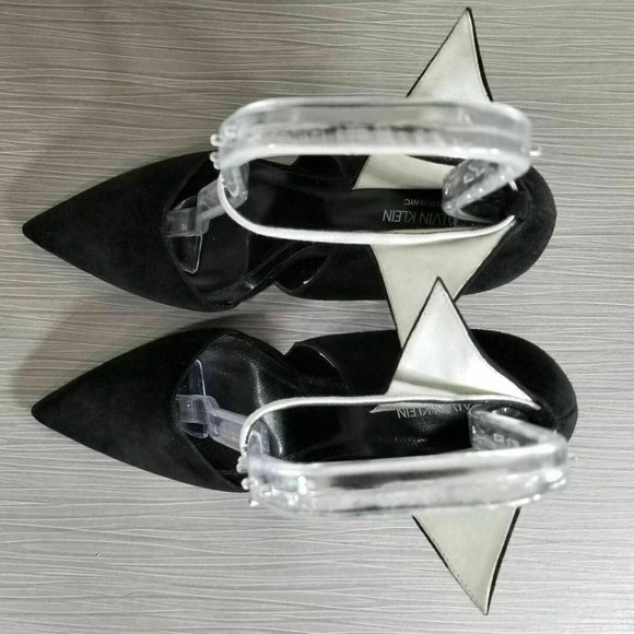 CALVIN KLEIN 205W39NYC Leititia Sandals, Black Suede, Womens Size 8.5 / 38.5 - Picture 8 of 12